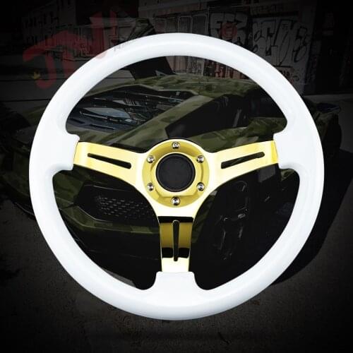 Universal Racing Steering Wheel Neo Chrome Spokes Classic 350MM Sport Steering Wheel