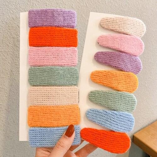 Children Cute Colors Nylon Triangle Rectangle Ornament Hair Clips Girls Lovely Sweet Barrettes Hairpins Kids Hair Accessories