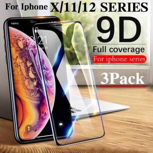 3Pack Tempered Glass Film For Iphone 11pro Xr X XS 11 12 Pro 12pro Max Phone Case Screen Protector Iphone11 Iphone12 Accessories