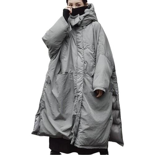 2019 Winter New Gray Thicken Loose Plus size Cotton-padded Coats Hooded Warm High-end Down Cotton Jacket Parka Casual Women Coat