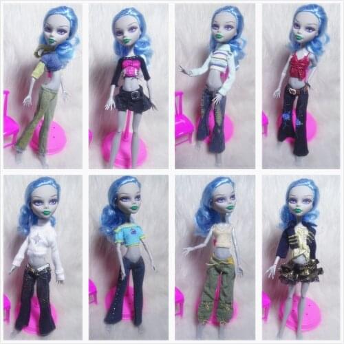 1 Set Tops Blouse Jeans Pants Dress Clothes Accessories for Monster High Doll for Ever After High Doll