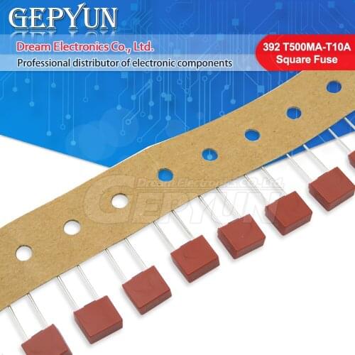 10pcs 392 Square Fuse Slow Blow 250V T500mA T1A 2A 2.5A T3.15A 4A 5A 6.3A 10A 250V Plastic LCD TV Power Board Commonly