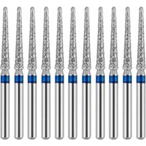 100 Pcs Dental Diamond Burs Flat-end Tapered FG1.6MM High Speed Handpiece TR-11
