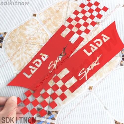 2pcs Car Square Sport Decal Front rear Door Sticker Styling Decoration For Lada niva kalina priora granta largus vaz accessories