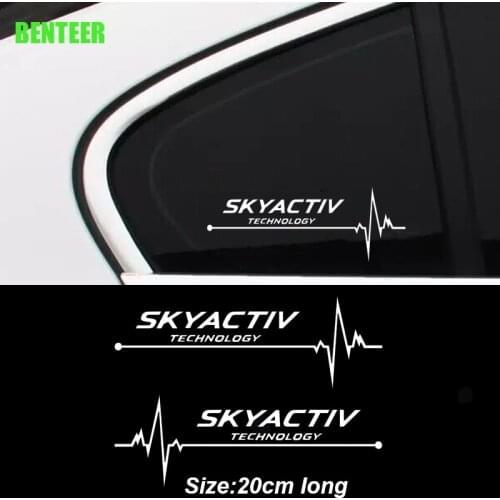 2pcs Car Windows Sticker For Mazda Skyactiv Technology Logo MS 3 6 CX 5 CX3 Car Accessories
