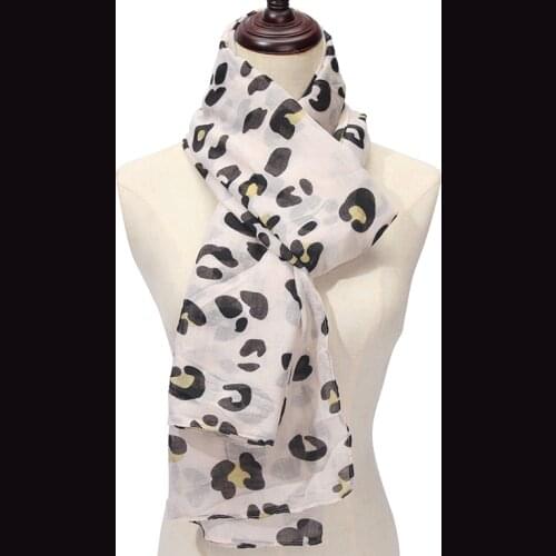 2021 Fashion Newest Leopard Printed Pattern Cotton Voile Scarf 10pcs/lot