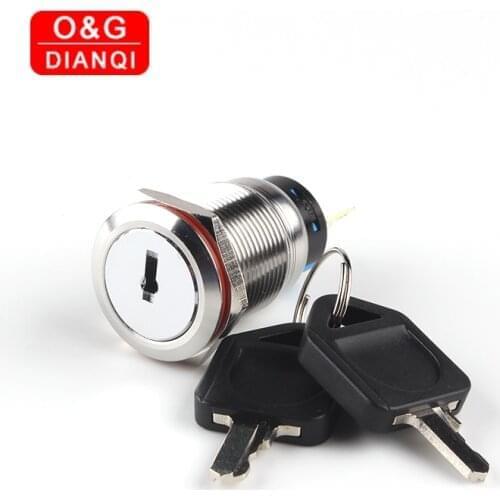 22mm Metal Waterproof Knob Lock Key Switch 5A AC250V 2Position 3Position Rotary Changeover Switch ON OFF Power Switch
