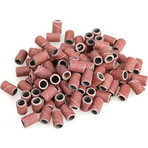 50 Pcs Nail Art Sanding Bands Electric Drill Bits Accessories Sandcloth Refillable Sanding Sleeves Replacement Nail Tool