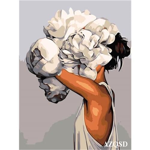 Abstract Beautiful Flower Women Modern Pre-Printed 11CT Cross Stitch Complete Kit DIY Embroidery DMC Threads Design