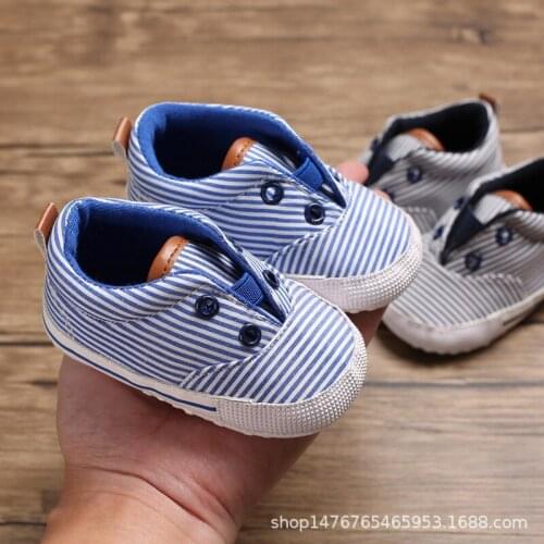 Spring and Autumn 0-1 striped male baby casual shoes soft shoes baby toddler shoes