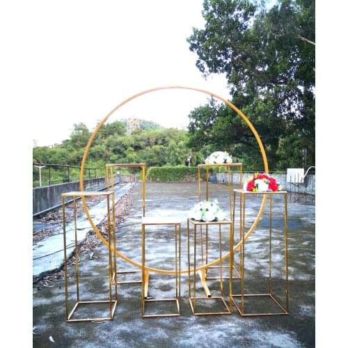Geometric backdrops Iron Arch for Event Party Wedding Floor Vase Flowers Holder Cake Stand Table Centerpieces Racks