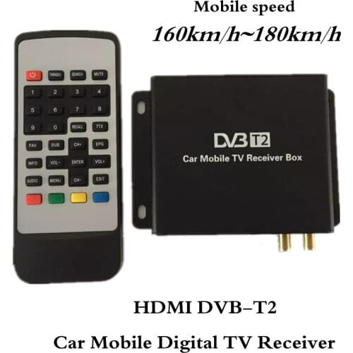 1080P Mobile DVB-T2 Car Digital TV Receiver Real 2 Antenna Speed Up To 160-180km/h DVB T2 Car TV Tuner MPEG4 SD/HD