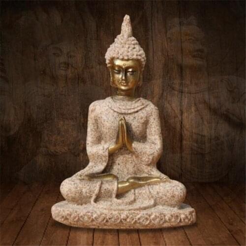 Miniatures Ornament Home Decoration Sandstone Buddha Statue Sculpture Handmade Figurine