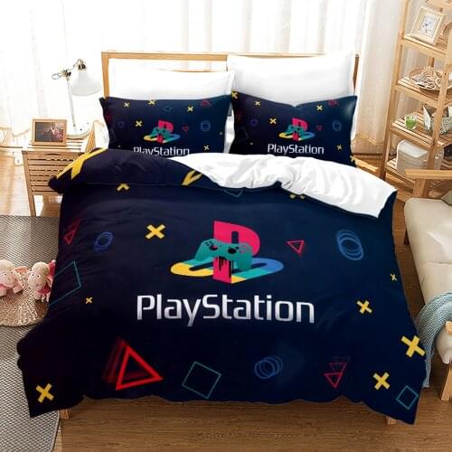 New PlayStation 4 Pattern Duvet Cover Set with Pillowcase 3d Cartoon Game Bedding Set Twin Full Queen King Size Bed Linen Set
