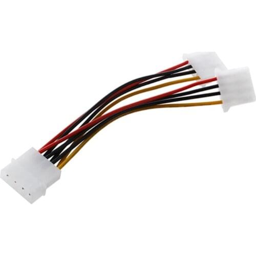 Computer Molex 6 Inches 4 Pin Power Supply Y Splitter Cable,1 Male to 2 Female