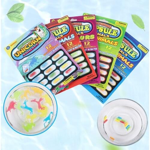 Creative Toys Magic Soft Baby Cognition Toys Early Educational Toy Kids Cartoon Dinosaur Unicorn Fish Toys Bath Toy Grow Capsule