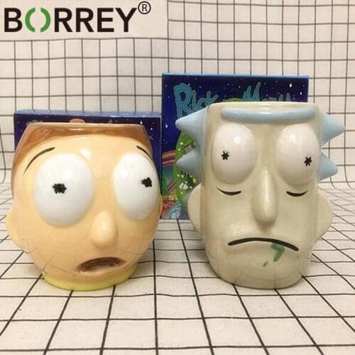 BORREY 3D Cartoon Mug Coffee Cups Ceramic Large Capacity Mug Creative Coffee Milk Mug Porcelain Unique Office Drinking Cup Gift