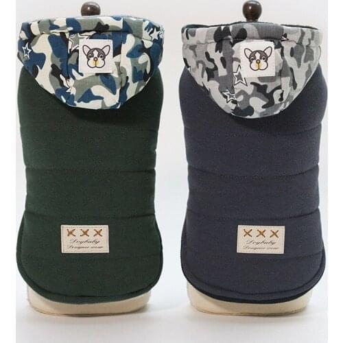 Winter Dog Clothes Warm Down Jacket Dog Coat Hoodies for Chihuahua Small Medium Dogs Camouflage Hat Puppy Pet Clothing S-XXL