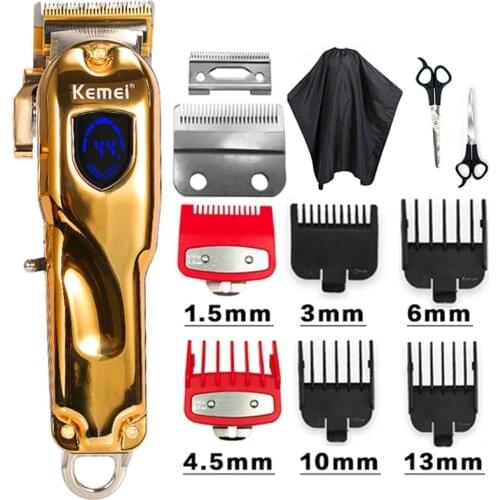 Kemei hair clipper professional Hair cutting machine beard trimmer for men electric shaver LCD Display Hair trimmer machine 5