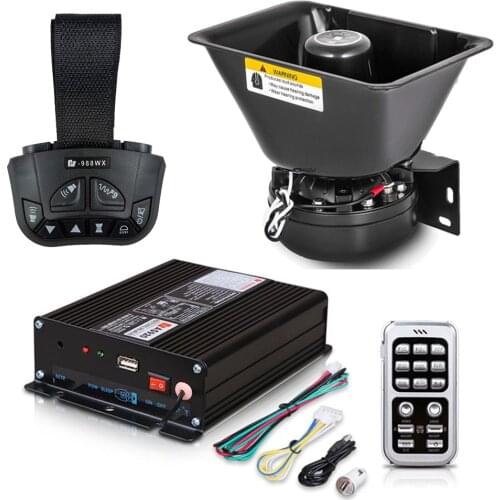 Claxon Coche 12V 200W Black Casing Large Speaker Loudspeaker Megaphone Electronic Speaker Car Police Siren Horn Emergency