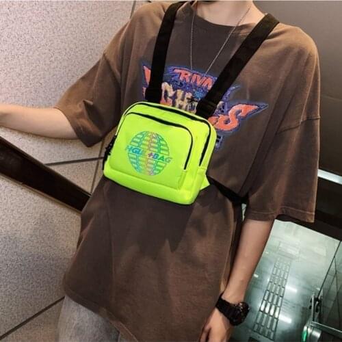 Unisex Neon Green New Tactical Chest Rig Bags Couples Fashion Hip-hop Style Multifunctional Street Vest Versatile Pack Women