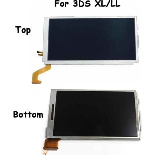 Original new for 3DS XL 3DSLL Top Bottom lcd display screen top upper lcd display + Bottom Down LCD Display