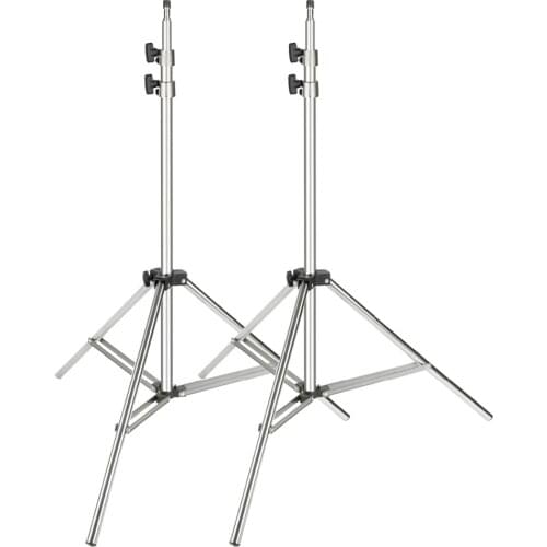 Neewer 2-pack Stainless Steel Light Stand 37-79 inches/95-200 centimeters Foldable Heavy Duty Support Stand for Studio Softbox