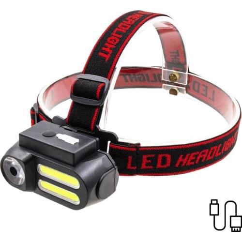 Rechargeable Headlamp Head Light Flashlight 4 Modes COB LED Headlight USB For Night Riding Camping Flash Lamp Waterproof