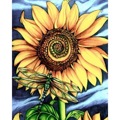 Sunflower art Diamond Embroidery Full Round 5D Diy Kit Diamond Painting Cross Stitch