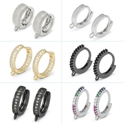 2020 Round Circle Zircon Rhinestone Hoop Earrings For Women Jewelry Making Gold Plated Earring Accessories