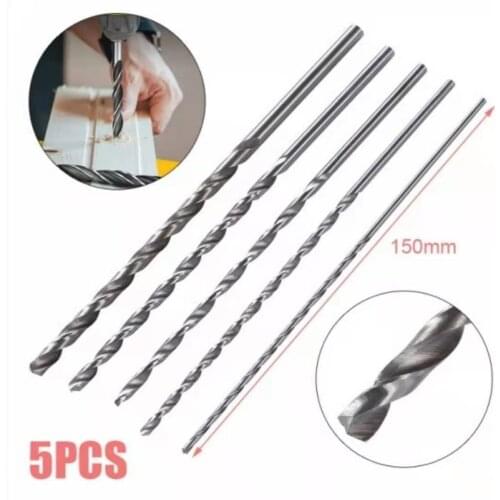5pcs/Lot Extra Long 150mm HSS Twist Drill 2mm 3mm 3.5mm 4mm 5mm Straigth Shank Auger Wood Metal Drilling Tools Drill Bit