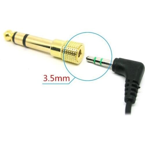 Dinto 1pc 6.35 mm jack Stereo Converter Gold Plating 6.5mm plug to 3.5mm connector Female audio Adapter Cable for Microphone