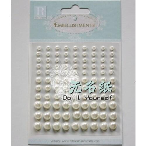 Home Decoration Scrapbooking Embellishments Scrapbook Supplies DIY 8MM 6MM 4MM Acrylic White Pearl Stickers 2sets/lot