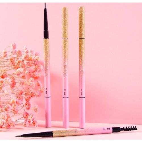 Waterproof Eyebrow Pencil Dual Ends Design With Eyebrow Brush Ultra Fine Shape Brow Fill Eyebrow Pencil Maquillaje