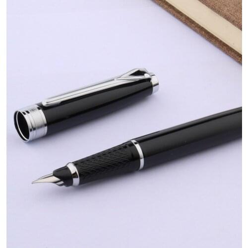High quality brand HERO 600A Fountain Penculture education silver black gift classic Vintage nib INK PENS Stationery Supplies