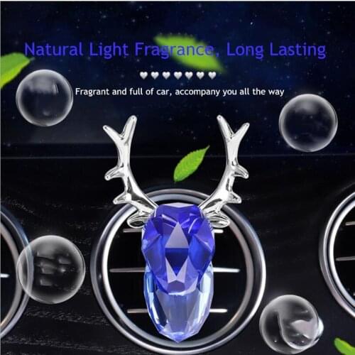 High quality good gift new car refresh air remove odor crystal deer head air conditioner outlet tyure air fresher
