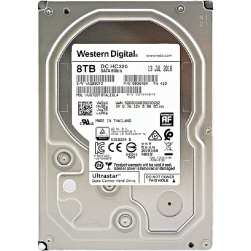 Western Digital 1TB 2TB 4TB 6TB 8TB 10TB Ultrastar DC HC320 SATA HDD 7200 RPM Class SATA 6Gb/s 256MB Cache 3.5"HHD