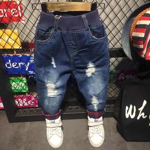 2020 Kids Boys Jeans Fashion Clothes Ripped pants Denim Clothing Children Baby Boy Popular Cowboy Long Trousers AS18