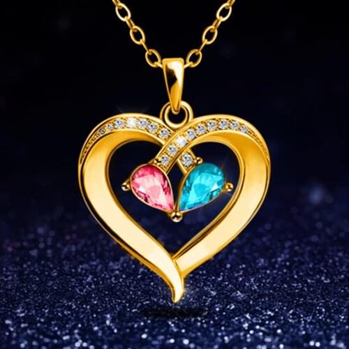 2021 Fashion Jewelry Simple Gold Silver Chain Cute Crystal Zircon Heart Necklace Collares Para Mujer Choker Necklaces For Women