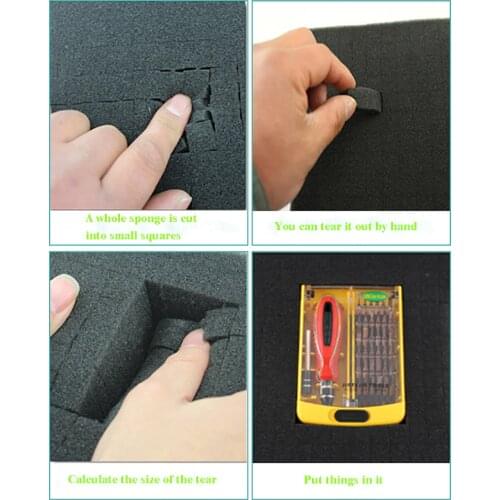 3pcs pre-cut foam + 3pcs egg foam for tool case plastic tool box