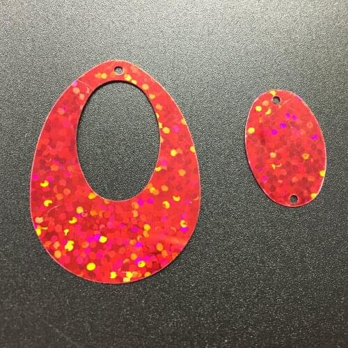 50g 25*40mm Big Size Hollow Egg Drop Oval Shape Sequins Crafts Sewing ,Women Kids Diy Garment Accessories Laser Red