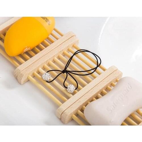 500pcs Natural Wood Soap Tray Saver Dish Rack Deck Dish Holder Shower Plate Box Home Wash Bathroom Decor lin2943