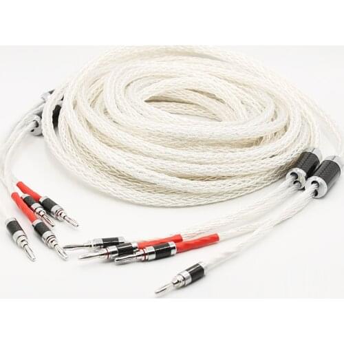 8ag Pure Silver plated OCC Hifi Speaker Cable, Hi-end Speaker cable,Wire for Amplifier and CD