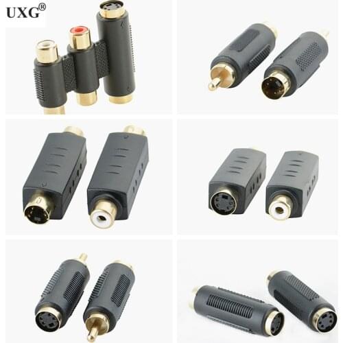 4 PIN S-VIDEO Male To TV RCA AV Male To Female Plug Cable M to F Pin S Video Adapter