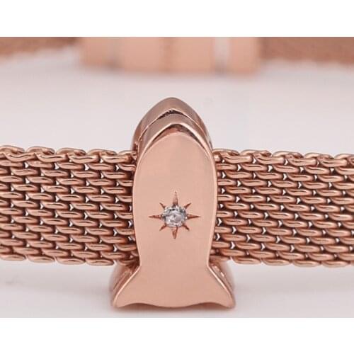 Authentic S925 Silver Rose Reflexions Space Clip Charms fit Lady Bracelet Bangle For Women DIY Jewelry Making