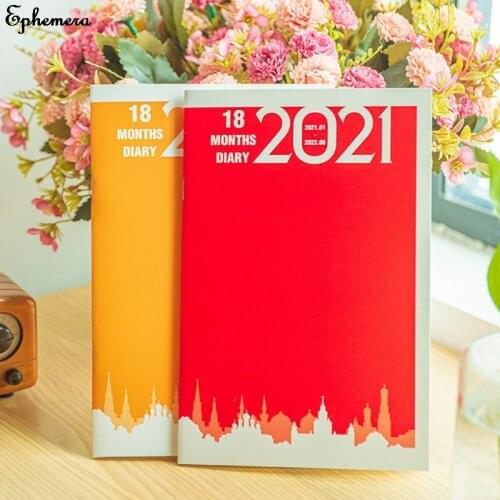 A5 Agenda 2021 2022 Monthly Plan Notebook Kawaii English Paper Efficiency Schedule Book School Office Supplies Stationery Gifts