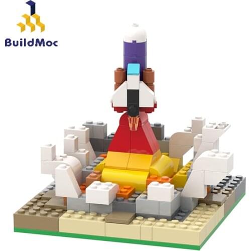 Buildmoc Creator Expert Mini Rocket Launch Lift Off Modular Building Blocks Moc Modular Rocket Building Block Model Children Toy