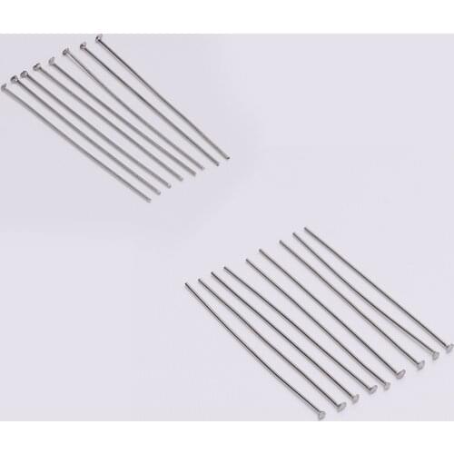 100pcs/lot 15-70 mm Stainless Steel Flat Head Pin Findings Headpins For Jewelry Making Findings Accessories Wholesale Supplies