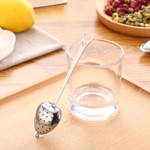 Hot Sale Heart Shape Stainless Steel Tea Infuser Teaspoon Strainer Spoon 4*14cm 50pcs/lot TB0231
