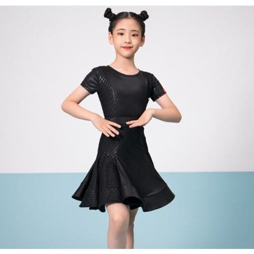 Latin Dance Dress For Kids Short Sleeve Latin Practice Clothes Latin Competition Dresses Samba Tango Cha Cha Dance Outfit VO1001